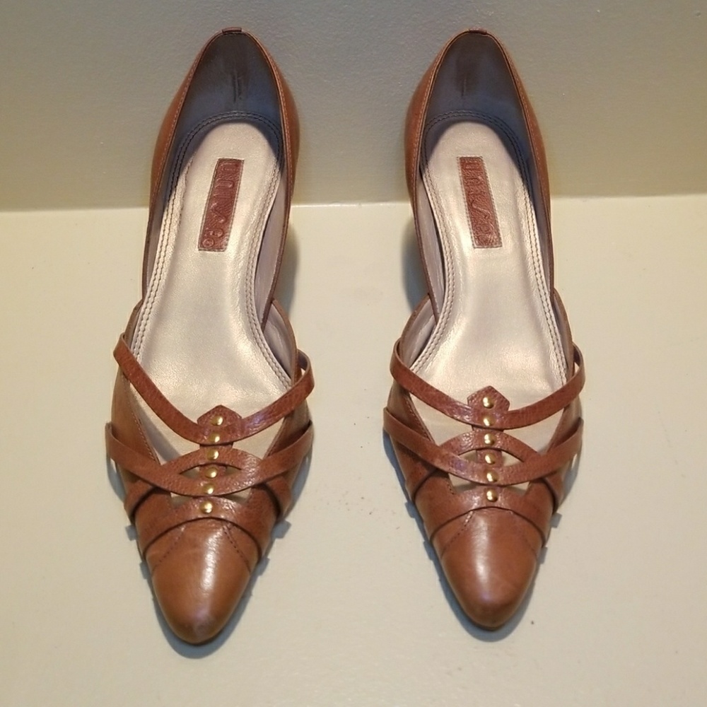 Tan kitten heels